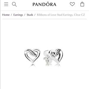 ribbons of love pandora stud earrings